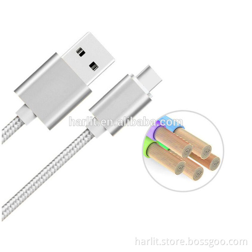 USB Type C Magnetic Charge Cables Nylon Fabric Braided Charge Cable With Aluminum Plated USB C Magnetic Connectot